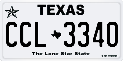 TX license plate CCL3340
