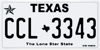 TX license plate CCL3343
