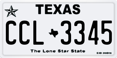 TX license plate CCL3345