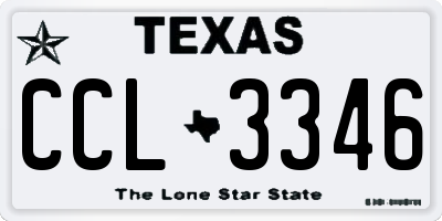 TX license plate CCL3346