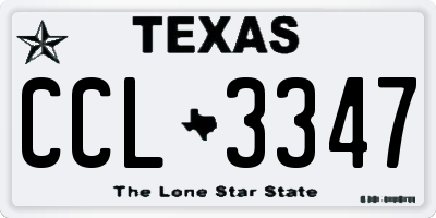 TX license plate CCL3347
