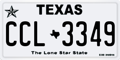 TX license plate CCL3349