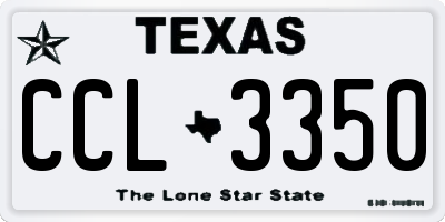 TX license plate CCL3350