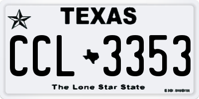 TX license plate CCL3353