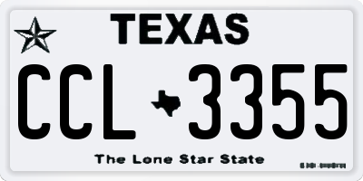 TX license plate CCL3355