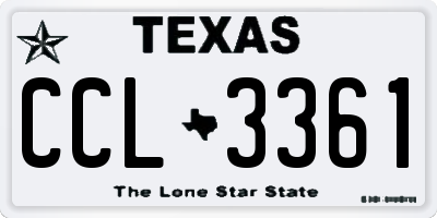 TX license plate CCL3361