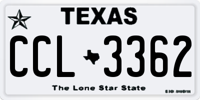 TX license plate CCL3362
