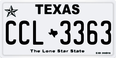 TX license plate CCL3363