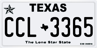 TX license plate CCL3365