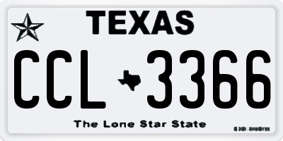 TX license plate CCL3366
