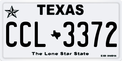 TX license plate CCL3372