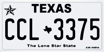 TX license plate CCL3375