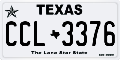 TX license plate CCL3376