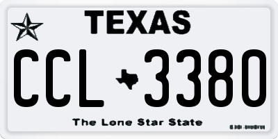 TX license plate CCL3380