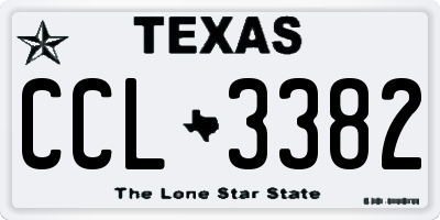 TX license plate CCL3382