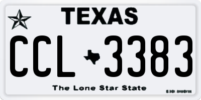 TX license plate CCL3383
