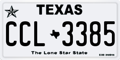 TX license plate CCL3385