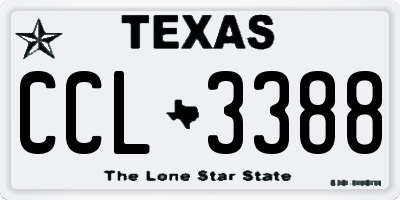 TX license plate CCL3388