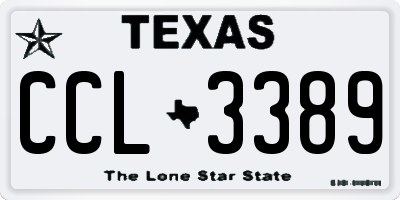 TX license plate CCL3389