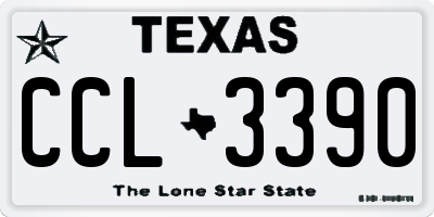 TX license plate CCL3390