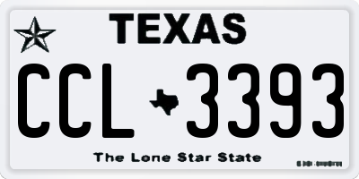 TX license plate CCL3393