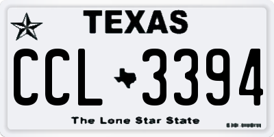 TX license plate CCL3394