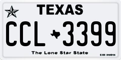 TX license plate CCL3399