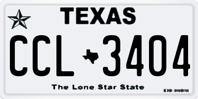 TX license plate CCL3404