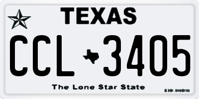 TX license plate CCL3405