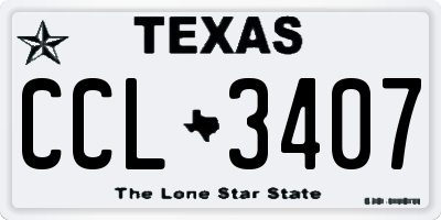 TX license plate CCL3407