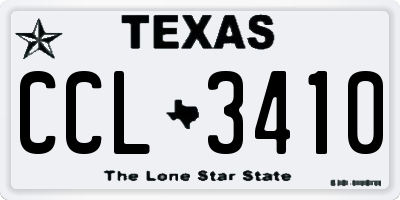TX license plate CCL3410