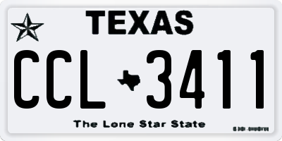 TX license plate CCL3411