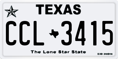 TX license plate CCL3415