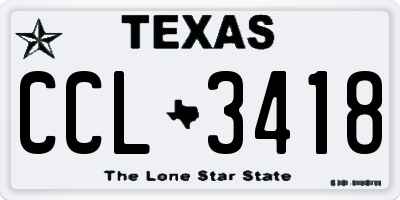 TX license plate CCL3418