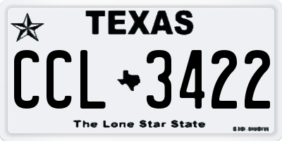 TX license plate CCL3422