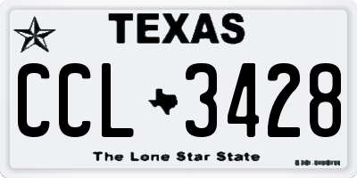 TX license plate CCL3428