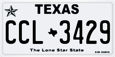 TX license plate CCL3429