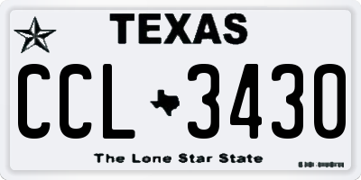 TX license plate CCL3430