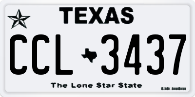 TX license plate CCL3437
