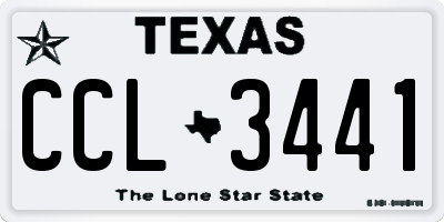 TX license plate CCL3441