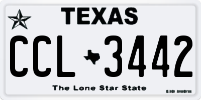 TX license plate CCL3442