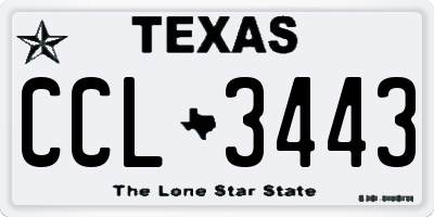 TX license plate CCL3443