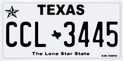TX license plate CCL3445