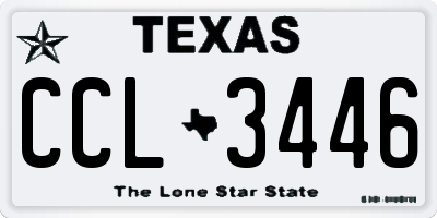 TX license plate CCL3446