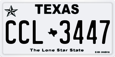 TX license plate CCL3447