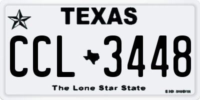 TX license plate CCL3448