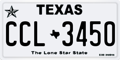 TX license plate CCL3450