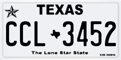 TX license plate CCL3452
