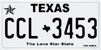 TX license plate CCL3453