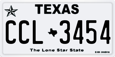 TX license plate CCL3454
